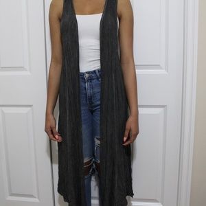 Long Grey Vest